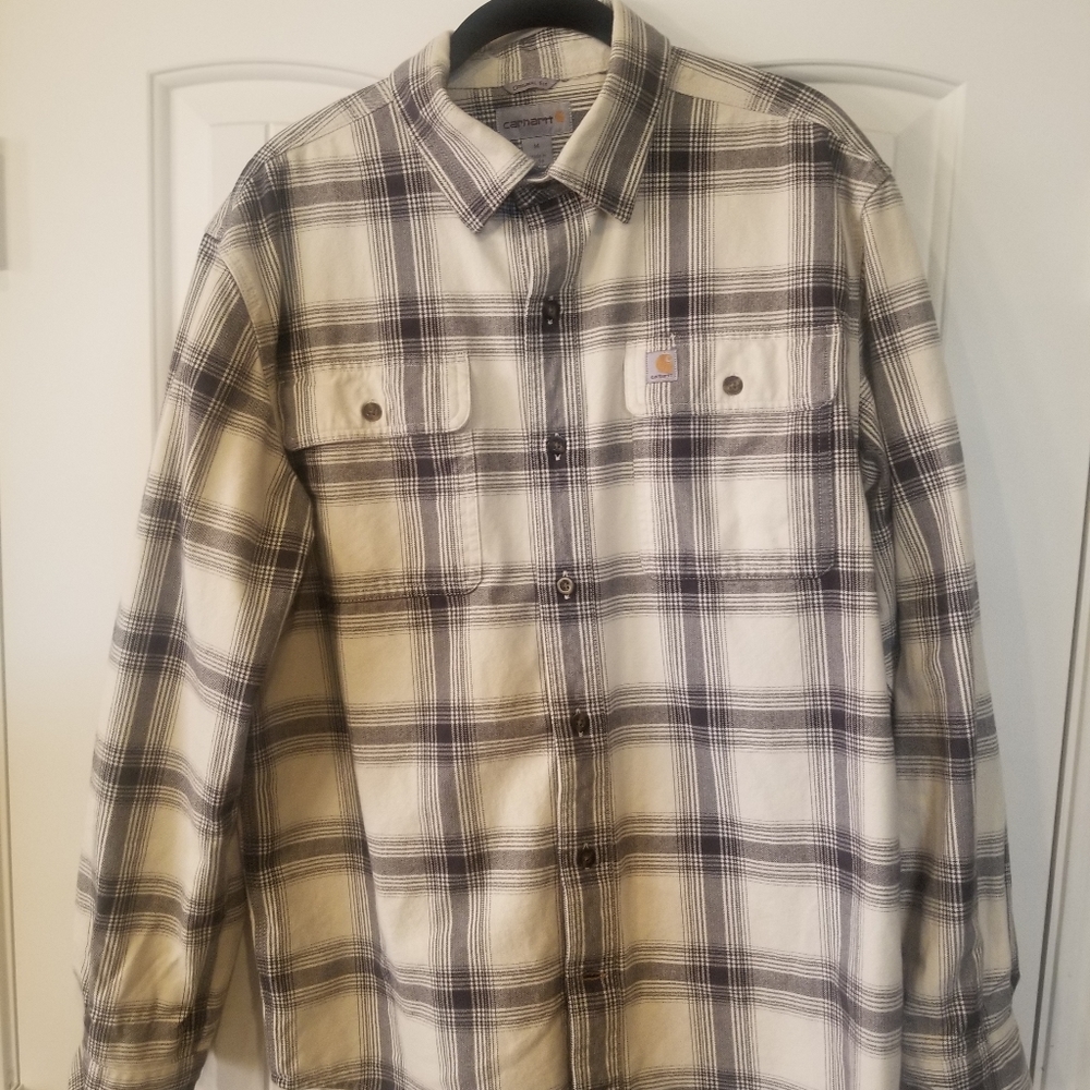 Carhartt Men's Plaid Shirt - Black and White